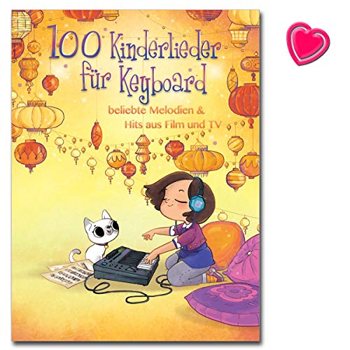 100 canciones infantiles para teclado, melodías populares a Hits de películas y TV, libro de canciones con colorido clip en forma de corazón