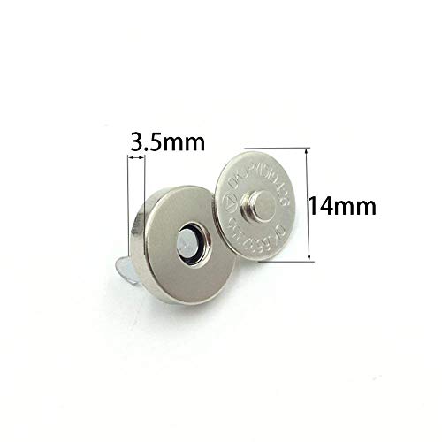 100 juegos de 14 mm de tono plateado botones magnéticos broches a presión para bolso monederos bolsos ropa de cuero costura artesanía DIY