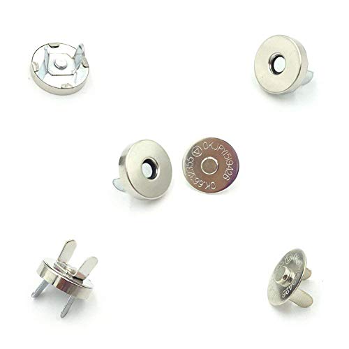 100 juegos de 14 mm de tono plateado botones magnéticos broches a presión para bolso monederos bolsos ropa de cuero costura artesanía DIY