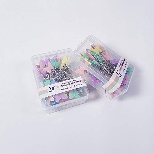 100 Piezas Alfileres Costura de Cabeza de Mariposa, Para Manualidades y Costura de Bricolaje
