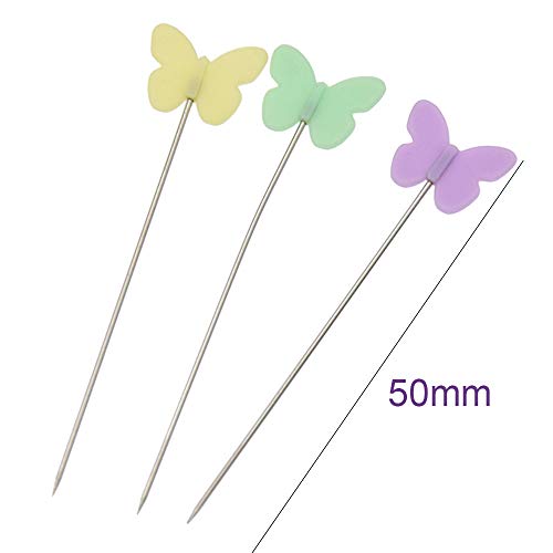 100 Piezas Alfileres Costura de Cabeza de Mariposa, Para Manualidades y Costura de Bricolaje