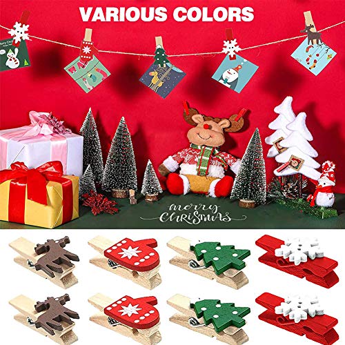 100 Piezas Mini Pinzas de Madera para Fotos,Pinzas Pequeñas de Madera Navidad,Regalos Decoración Mini Pinzas,Mini Pinzas de Ropa de Madera,Pinzas Pequeñas de Madera,Pinza de Madera.