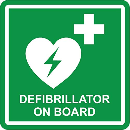'100 x 100 mm Pegatinas con texto "desfibrilador on board para Ambulancia, Minibus, Taxi, Front