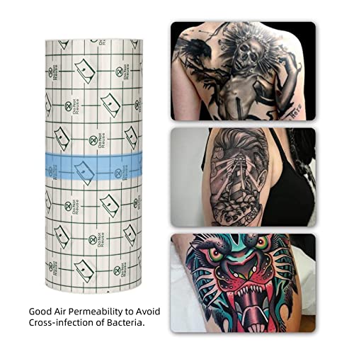 10m Tatuaje Vendaje PelíCula Rodante Impermeable Transparente Tatuaje Cuidado Posterior Adhesivo Curativo Vendaje Tatuaje Suministros