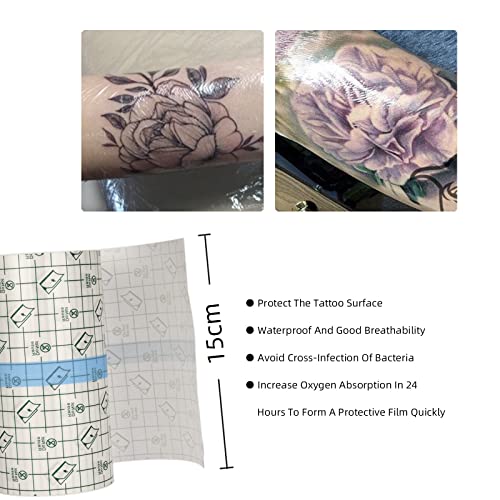 10m Tatuaje Vendaje PelíCula Rodante Impermeable Transparente Tatuaje Cuidado Posterior Adhesivo Curativo Vendaje Tatuaje Suministros
