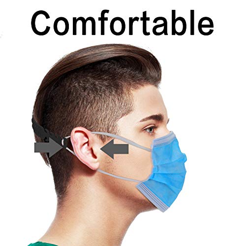 10PCS Hebilla de Extensión, Gancho de Extensión para Orejas, Hebilla de Extensión Ajustable Para Niños, Adultos (Negro)