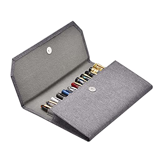 12 Estuche para Pluma Estilografica and Bolígrafo / 12 Lona Impermeable Gris Estuche para Pluma Estilografica