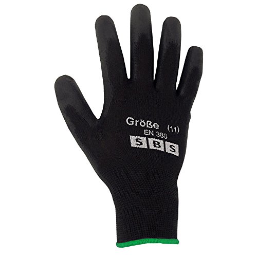 12 pares de guantes de nailon SBS, talla 7 hasta 11, guantes de trabajo, guantes de protección
