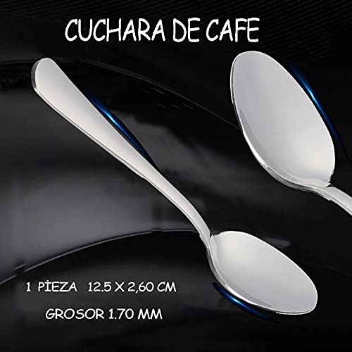 12cucharillas Cafe Acero INOX y acabado brillante.Colección Minimal (Cuchara de Café)