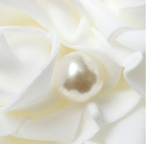 15 x 13 cm, Color Blanco romántico Rosa, Caja de Anillo de Boda con Forma de corazón Rosa, Almohadilla para Anillo de Boda con Elegante Flora de satén para joyería, Accesorios de Boda