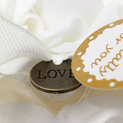 15 x 13 cm, Color Blanco romántico Rosa, Caja de Anillo de Boda con Forma de corazón Rosa, Almohadilla para Anillo de Boda con Elegante Flora de satén para joyería, Accesorios de Boda