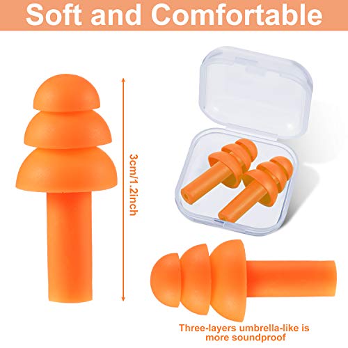 16 Pares Tapones de Oídos de Silicona Suaves Impermeables Tapones de Oídos de Reducción de Ruido de Color Reutilizables con Bloqueo de Sonido con Caja para Aviones Concierto Dormir, 9 Colores