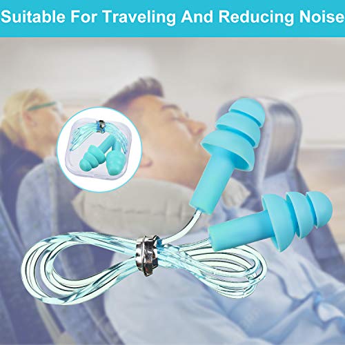 16 Pares Tapones de Oídos de Silicona Suaves Impermeables Tapones de Oídos de Reducción de Ruido de Color Reutilizables con Bloqueo de Sonido con Caja para Aviones Concierto Dormir, 9 Colores