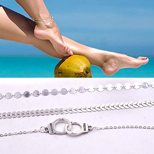 16 Unids Boho Tobilleras Cadenas Pulseras Ajustable Playa Tobillera Pie Joyas Conjunto Para Mujeres Niñas