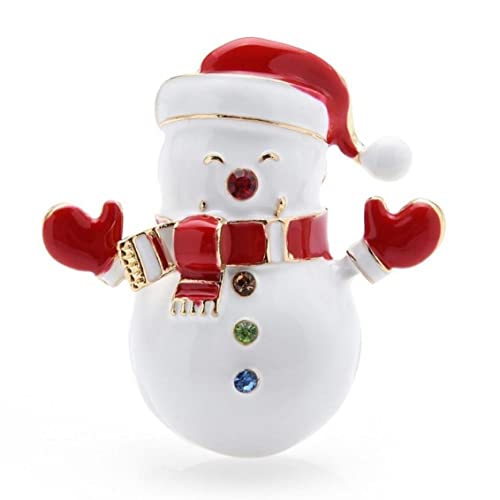 1pc Snowman Broches para Mujeres Encantador Desgaste Sombrero Snowman Muñeco Nieve Navidad Año Nuevo Broche Pins Regalos