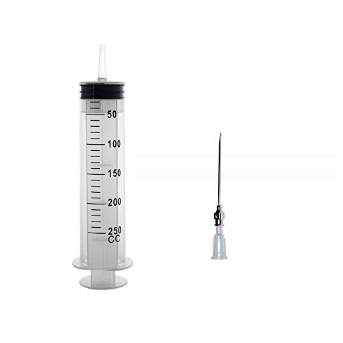 1pcs 250 ml jeringa dosificadora, jeringa de plástico, jeringa de alimentación, jeringa para marinadas para medición de nutrientes