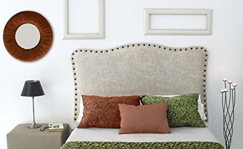 1Tapiza Callas Cabezal, Microfibra, Blanco Roto, Cama 150/170 (King), 160x8x80 cm