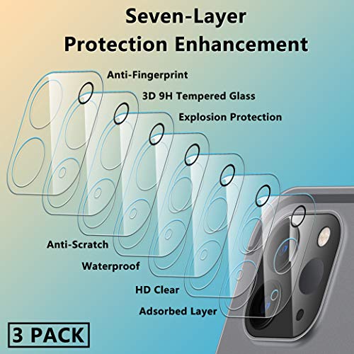 [2 Pack] UniqueMe Protector de Lente de cámara Compatible con iPad Pro 2021/2020 (11/12.9 pulgadas) Cristal Templado, Protector de Pantalla [9H Dureza ] [Sin Burbujas] Cristal HD Vidrio Templado