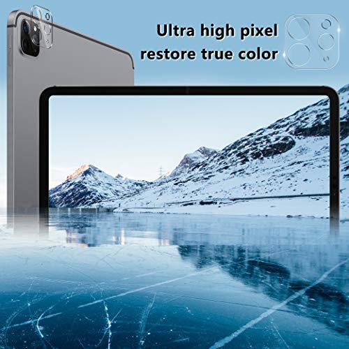 [2 Pack] UniqueMe Protector de Lente de cámara Compatible con iPad Pro 2021/2020 (11/12.9 pulgadas) Cristal Templado, Protector de Pantalla [9H Dureza ] [Sin Burbujas] Cristal HD Vidrio Templado