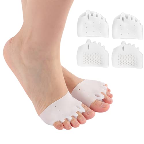 2 par Almohadillas Metatarsianas Almohadillas de Gel para Antepié Separador de Dedos para Pies Ampollas Dolor en el Antepié
