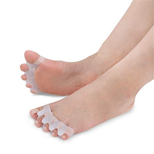 2 Par Gel Correctores de Dedos de Pie, Separador de Toe Espaciadores de Goma del Dedo Dolor Alivio Usadas para Deportes Actividades, Yoga Práctica y  Férulas para Juanetes