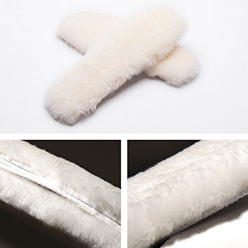 [2 Parejas] Unisexo Adultos Súper Suave y Confort Auténtico Plantilla de Lana de Cordero Invierno Plantilla Térmica Para las Botas de Nieve Australia plantillas de oveja ([2 Parejas] EU 42)
