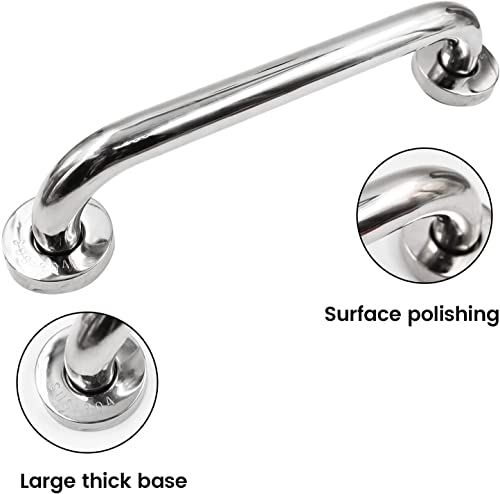 2 Piezas 30cm Asa de Seguridad para Baño Asidero Acero Inoxidable Manija de Ducha Barra de Agarre Apoyo Soporte Apoyabrazos del Cuarto para Niño Discapacitado Anciano