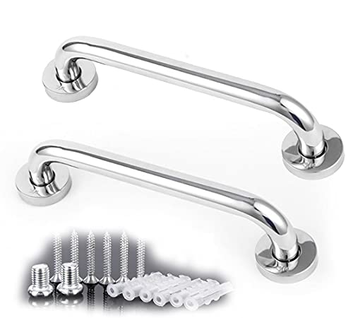 2 Piezas 30cm Asa de Seguridad para Baño Asidero Acero Inoxidable Manija de Ducha Barra de Agarre Apoyo Soporte Apoyabrazos del Cuarto para Niño Discapacitado Anciano