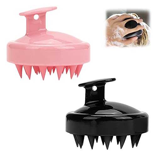 (2 piezas) cepillo de silicona para champú, masajeador de cuero cabelludo, cepillo de silicona suave para el cuero cabelludo, adecuado para cabello húmedo o seco