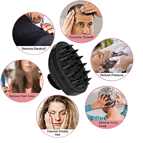 (2 piezas) cepillo de silicona para champú, masajeador de cuero cabelludo, cepillo de silicona suave para el cuero cabelludo, adecuado para cabello húmedo o seco