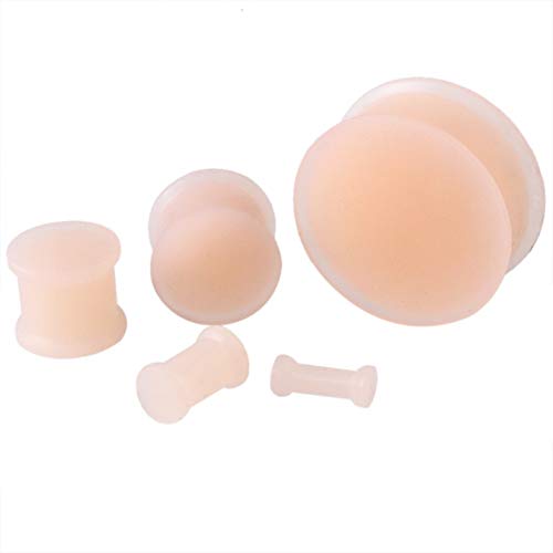 2 piezas de piel de silicona tapones for los oídos Túneles Piercings flexible pendiente Medidores de oído de la joyería Las camillas de silicona Túneles expansores Cuerpo Durable ( Metal color : 3mm )