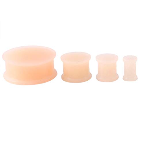 2 piezas de piel de silicona tapones for los oídos Túneles Piercings flexible pendiente Medidores de oído de la joyería Las camillas de silicona Túneles expansores Cuerpo Durable ( Metal color : 3mm )