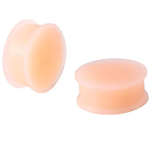 2 piezas de piel de silicona tapones for los oídos Túneles Piercings flexible pendiente Medidores de oído de la joyería Las camillas de silicona Túneles expansores Cuerpo Durable ( Metal color : 3mm )