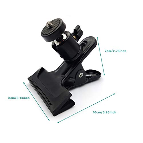 2 Piezas Pinzas con Rótula de Bola para Flash de Fotografía, Soporte para Cámara, Flash Reflector Soporte Clips, Trípode para Cámara, Primavera Abrazadera con Cabezal Giratorio de 360º