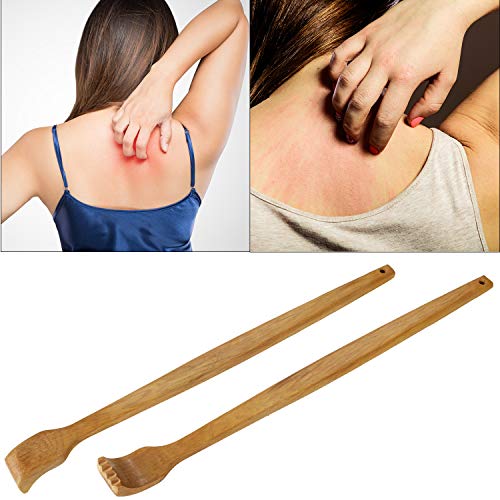 2 Piezas Rascadores de Espalda de Madera Masajeador de Espalda Manual de Mano Rascador de Espalda Larga para Alivio Instantáneo de Relajación Corporal de Picazón