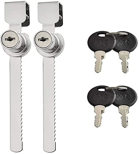 2 Unidades de Cerradura Puerta de Cristal para Puertas Correderas de Vidrio Vitrinas y Escaparates (2 UD Metal)