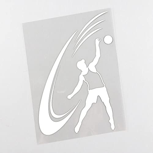 2 unids coche adhesivo deportivo jugador de voleibol para aficionados a los deportes negro/plata pegatinas 10 9x16 3cm-negro
