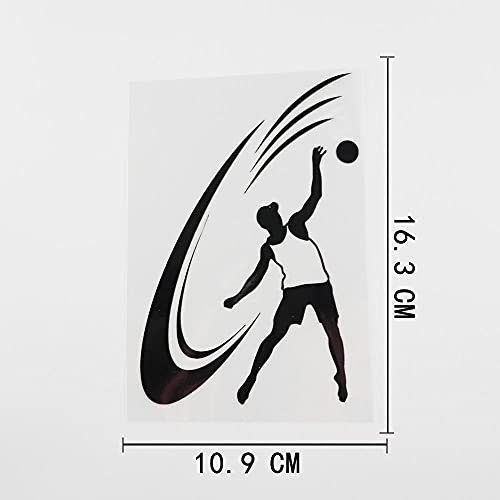 2 unids coche adhesivo deportivo jugador de voleibol para aficionados a los deportes negro/plata pegatinas 10 9x16 3cm-negro