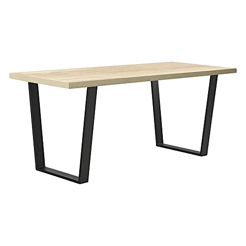 2 x Conjunto de Patas de Mesa 55-75 x 72 cm Set de 2X Patas de Mesa Acero Patas de los Muebles Soporte para Mesa de Comedor Armazón de Mesa con protección para Suelo Negro Mate