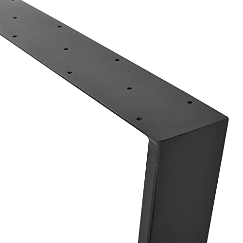 2 x Conjunto de Patas de Mesa 55-75 x 72 cm Set de 2X Patas de Mesa Acero Patas de los Muebles Soporte para Mesa de Comedor Armazón de Mesa con protección para Suelo Negro Mate