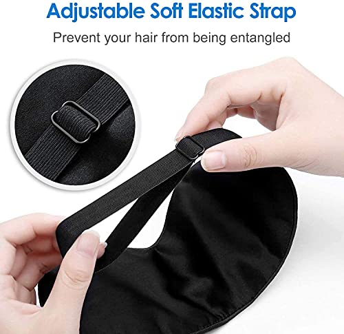 2 x máscara de sueño, máscara de dormir de sedabloquea la luz de dormir máscara para los ojos para mujeres y hombres(negro)