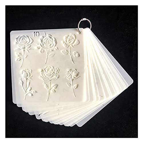 20 plantillas de flores y plantas, plantillas reutilizables para pintar paredes, manualidades de boda, muebles de madera, plantillas de pintura para niños
