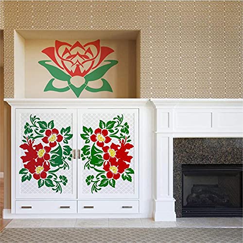 20 plantillas de flores y plantas, plantillas reutilizables para pintar paredes, manualidades de boda, muebles de madera, plantillas de pintura para niños
