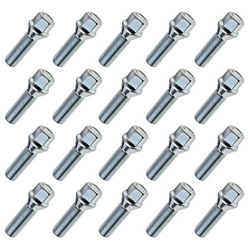 20 tornillos de rueda, M14 x 1,5, 40 mm, cónicos, SW17, selección de longitud para llantas de acero y aluminio