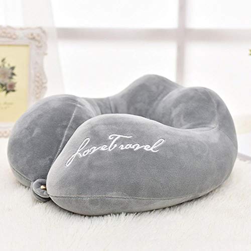 2020 - Almohada cervical hinchable en forma de U, flexible, cabeza compacta, con cojín de aire, color verde