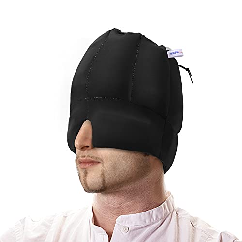2021 - Gorro refrigerante de gel con 12 acumuladores de frío para migraña, dolor de cabeza (negro)