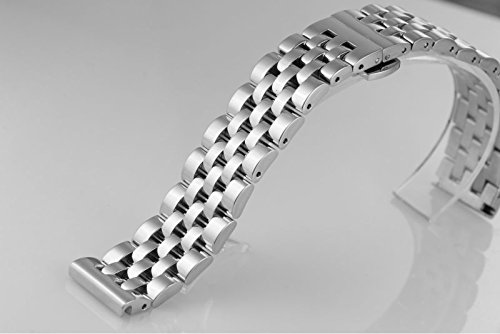 20mm jubilares reemplazos Correa de Lujo de Estilo Reloj de Metal Inoxidable sólido Flujo unidireccional de Tipo Pesado de Acero Inoxidable Recta Final