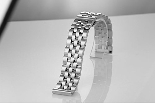 20mm jubilares reemplazos Correa de Lujo de Estilo Reloj de Metal Inoxidable sólido Flujo unidireccional de Tipo Pesado de Acero Inoxidable Recta Final