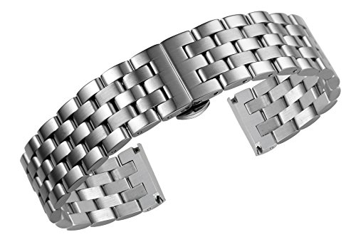 20mm jubilares reemplazos Correa de Lujo de Estilo Reloj de Metal Inoxidable sólido Flujo unidireccional de Tipo Pesado de Acero Inoxidable Recta Final