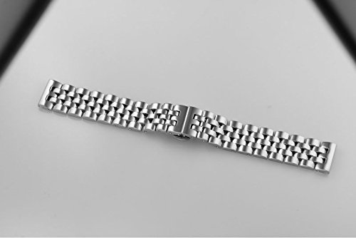 20mm jubilares reemplazos Correa de Lujo de Estilo Reloj de Metal Inoxidable sólido Flujo unidireccional de Tipo Pesado de Acero Inoxidable Recta Final